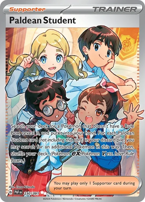 Paldean Student 230 Pokemon card from Paldean Fates set