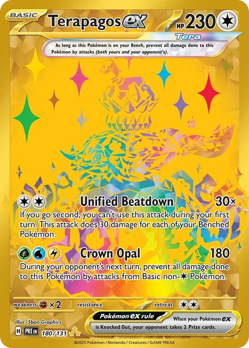 Terapagos ex 180 Pokemon card from Prismatic Evolutions set