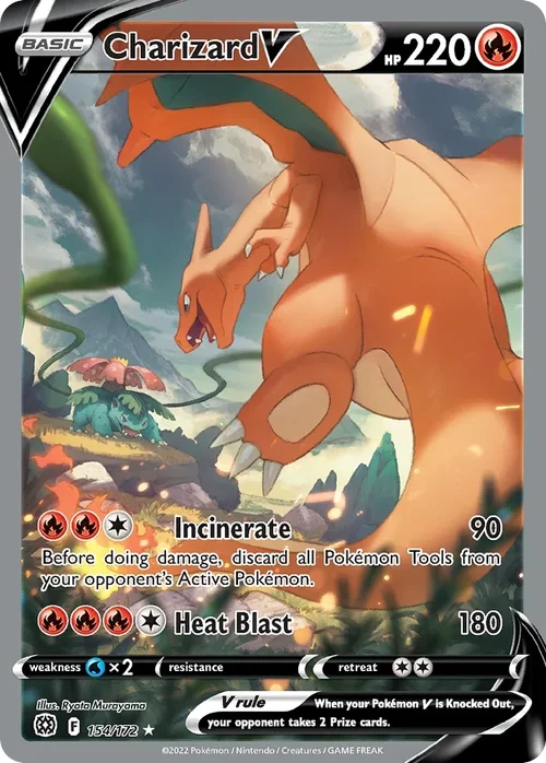 Charizard V 154 Pokemon card from Brilliant Stars set