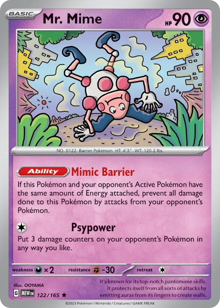 Mr. Mime 122 Pokémon card