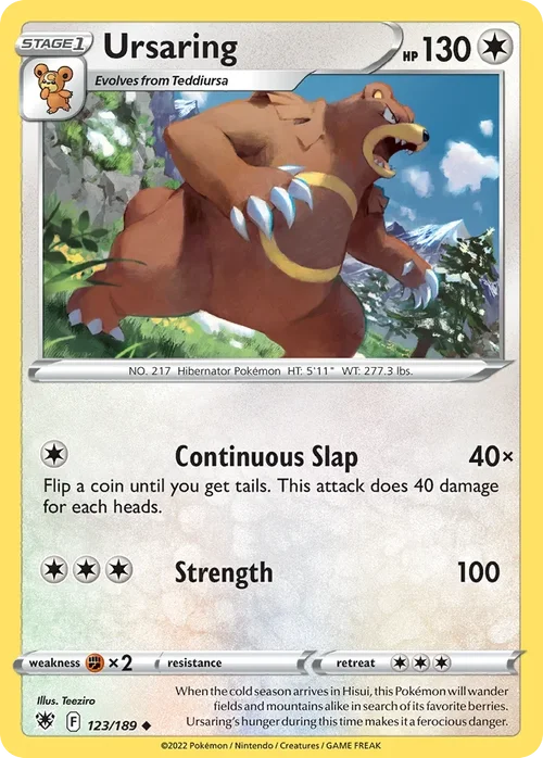 Ursaring 123 Pokémon card from Astral Radiance set