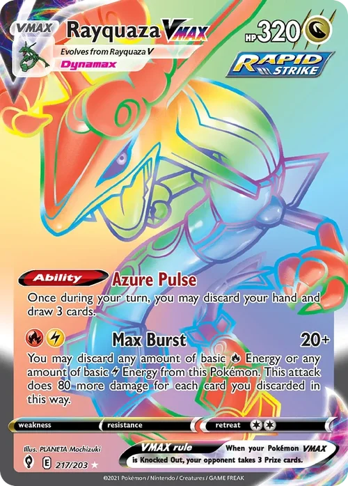 217/203 from Evolving Skies Rainbow Rare Pokemon Card