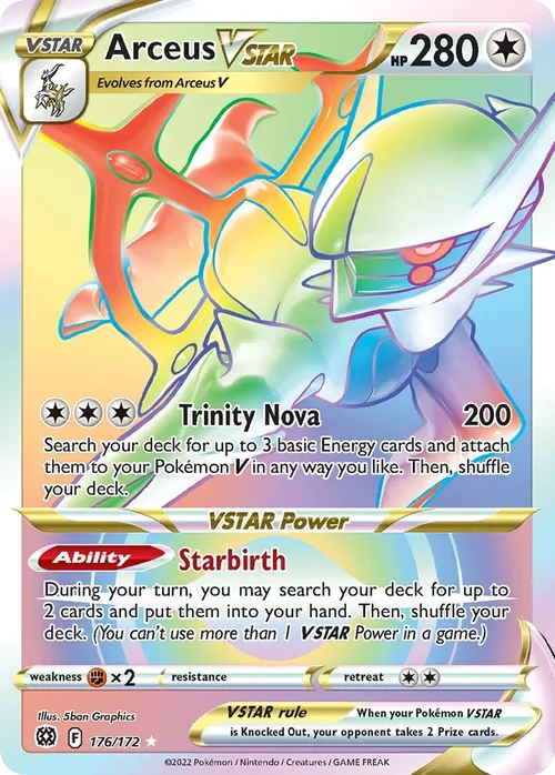 Arceus VSTAR 176 Pokemon card from Brilliant Stars set
