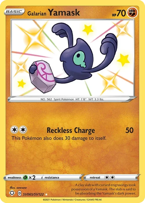 Galarian Yamask SV065 Pokemon card from Shining Fates set