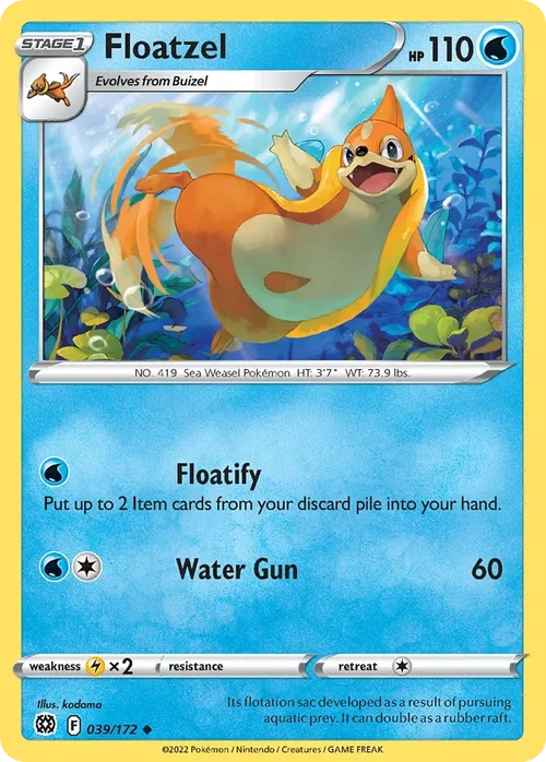 Floatzel 039 Pokemon card from Brilliant Stars set