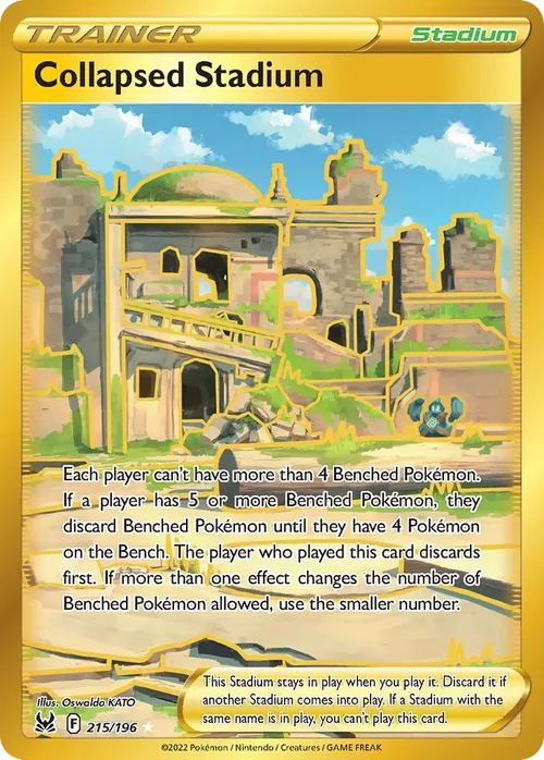 Collapsed Stadium 215 Pokemon card from Lost Origin set