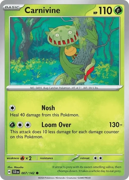 Carnivine 7 Pokemon card from Stellar Crown set