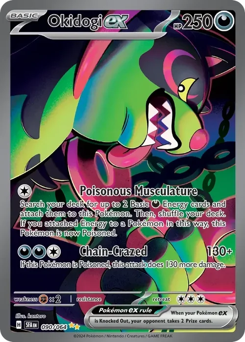 Okidogi ex 90 Pokemon card from Shrouded Fable set