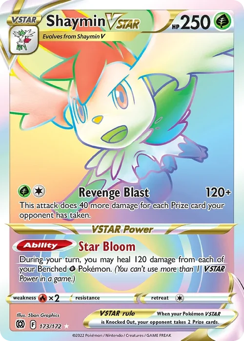 Shaymin VSTAR 173 Pokemon card from Brilliant Stars set