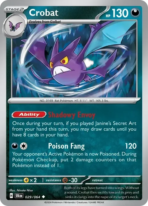 Crobat 29 Pokemon card from Shrouded Fable set