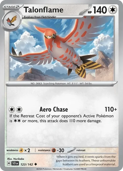 Talonflame 123 Pokemon card from Stellar Crown set