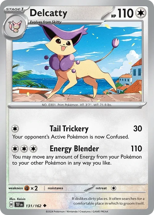Delcatty 131 Pokemon card from Temporal Forces set