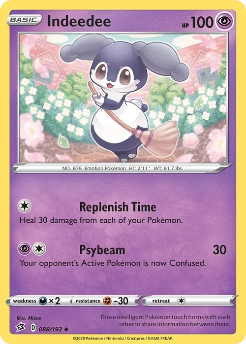 Indeedee 88 Pokemon card from Rebel Clash set