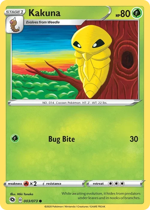 Kakuna 3 Pokemon card from Champion's Path set
