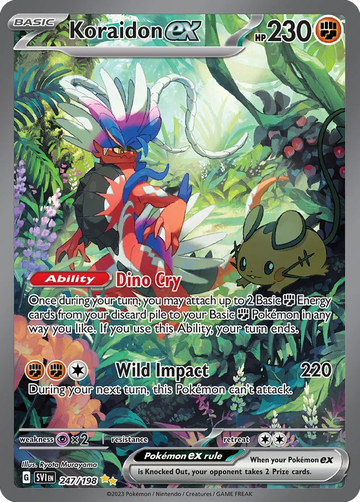 Koraidon ex 247 Pokemon card from Scarlet & Violet set