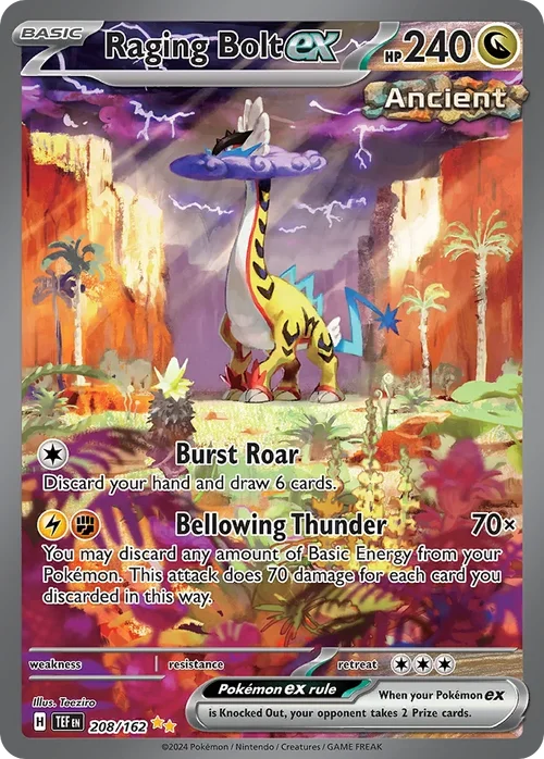 Raging Bolt ex 208 Pokemon card from Temporal Forces set