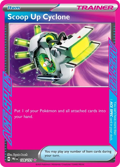 Scoop Up Cyclone 128 Pokemon card from Prismatic Evolutions set