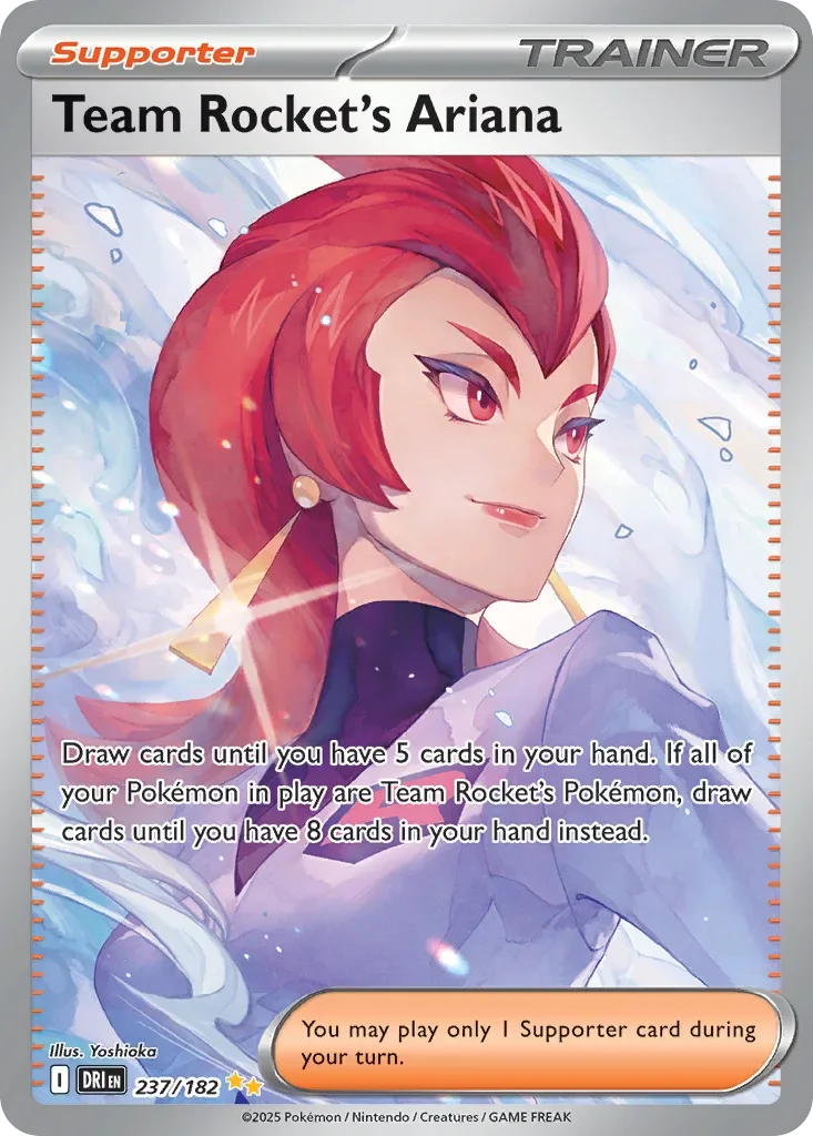 Team Rocket's Ariana 237 Pokemon card from Destined Rivals set