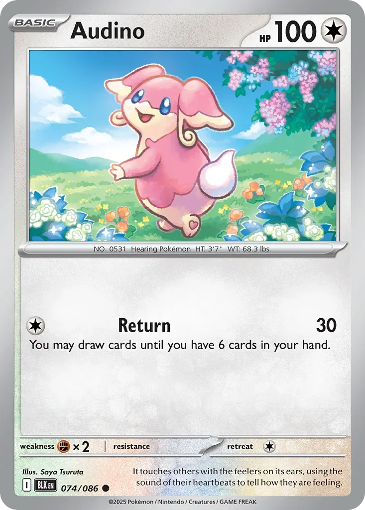 Audino 74 Pokémon card - Common