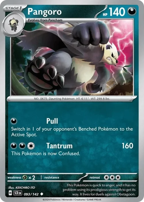 Pangoro 93 Pokemon card from Stellar Crown set