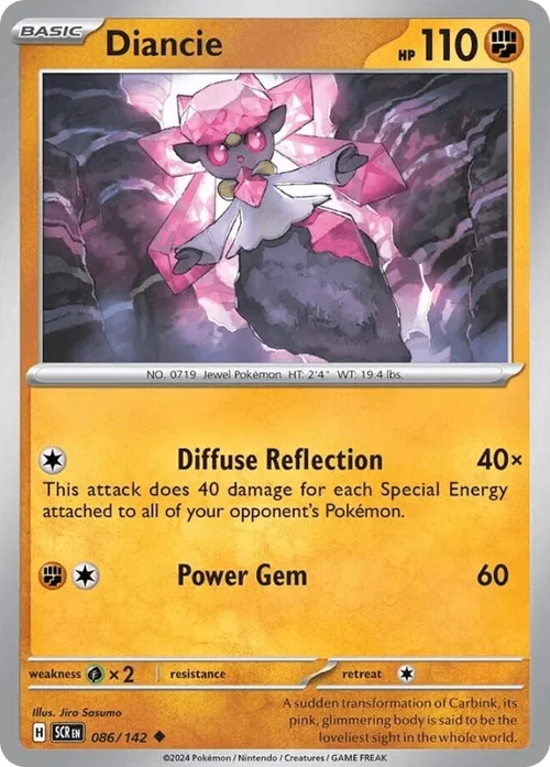 Diancie 86 Pokemon card from Stellar Crown set