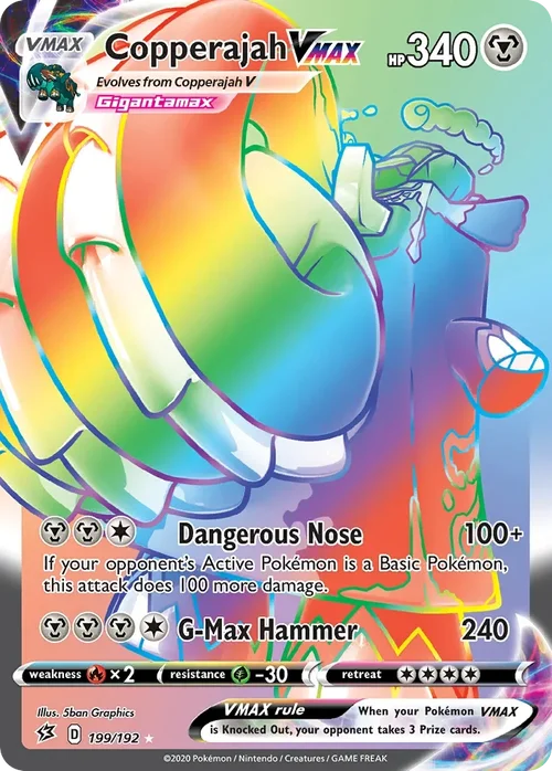 Copperajah VMAX 199 Pokemon card from Rebel Clash set
