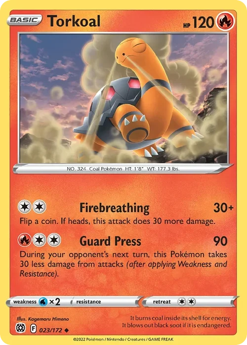 Torkoal 023 Pokemon card from Brilliant Stars set