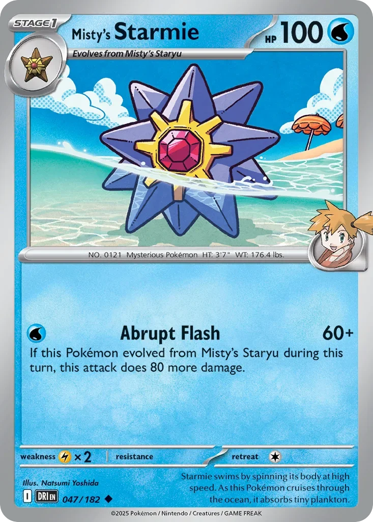 Misty's Starmie 47 Pokemon card from Destined Rivals set