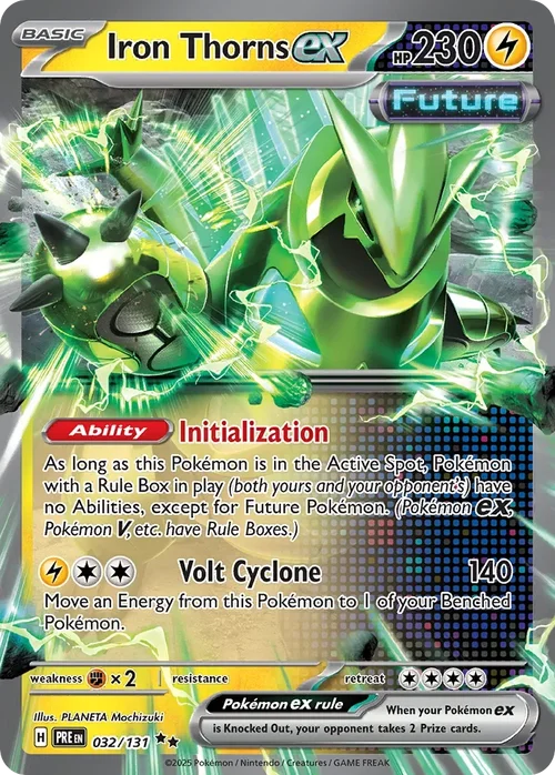 Iron Thorns ex 32 Pokemon card from Prismatic Evolutions set