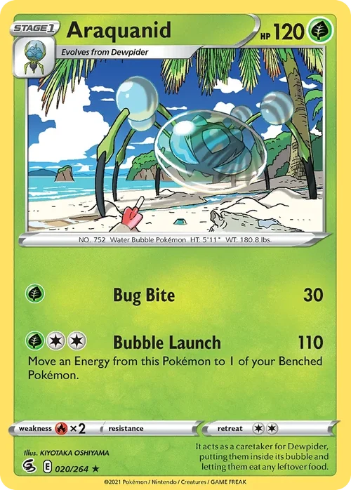 Araquanid 20 Pokemon card from Fusion Strike set