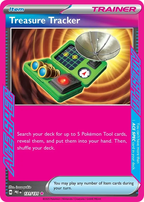 Treasure Tracker 131 Pokemon card from Prismatic Evolutions set