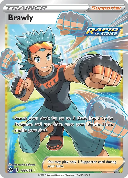 Brawly 188 Pokemon card from Chilling Reign set