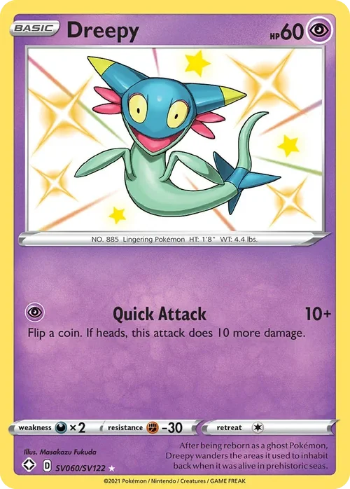 Dreepy SV060 Pokemon card from Shining Fates set