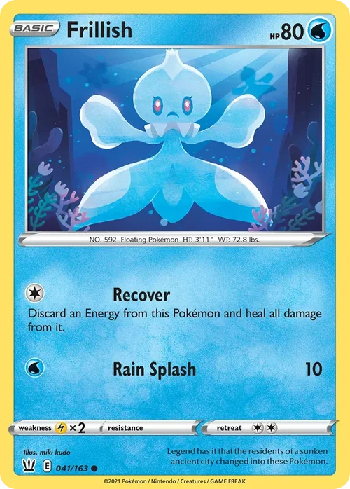Frillish 41 Pokemon card from Battle Styles set