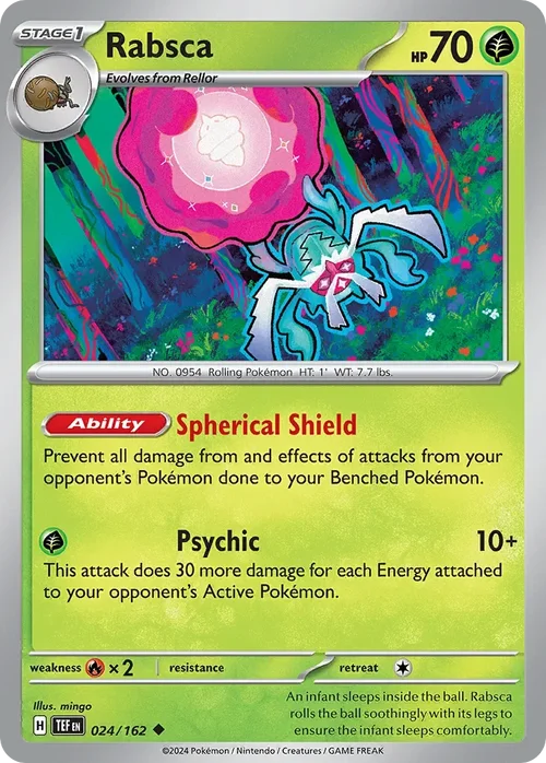 Rabsca 24 Pokemon card from Temporal Forces set