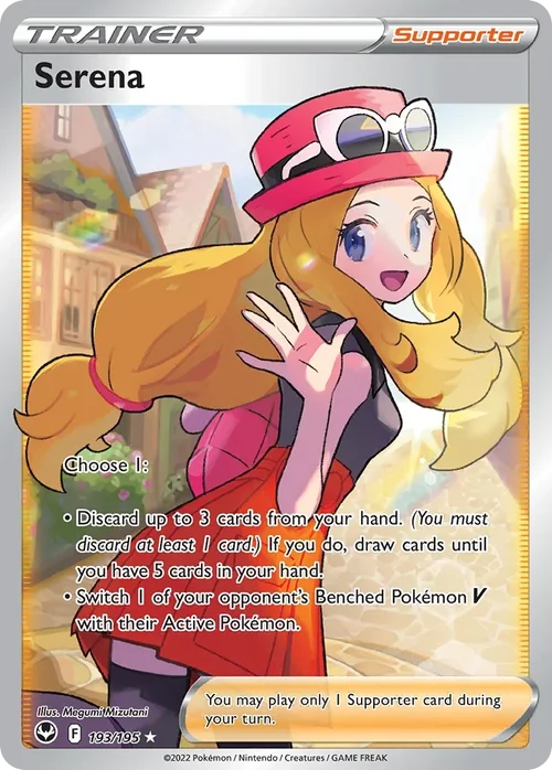 Serena 193 Pokemon card from Silver Tempest set