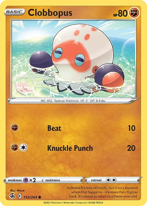 Clobbopus 152 Pokemon card from Fusion Strike set