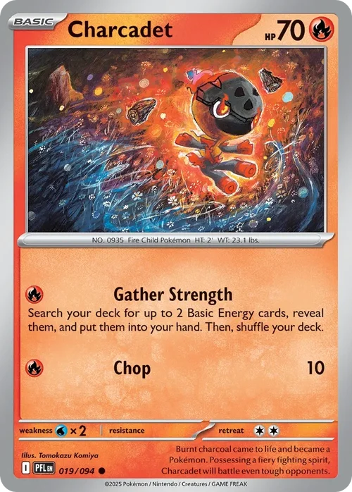 Charcadet 19 Pokémon card from Phantasmal Flames set