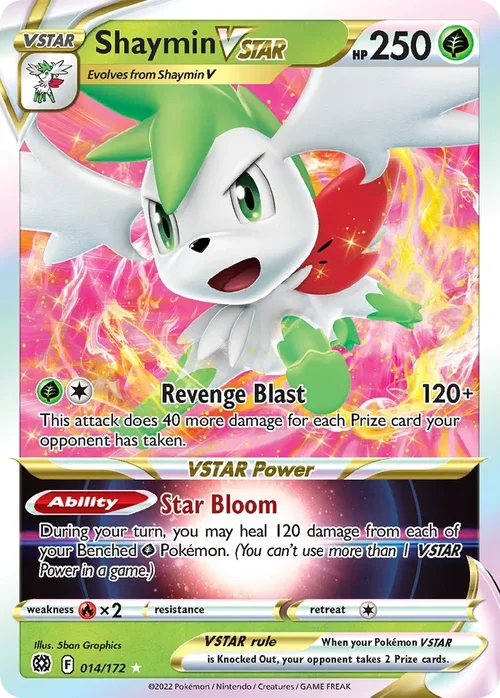 Shaymin VSTAR 014 Pokemon card from Brilliant Stars set