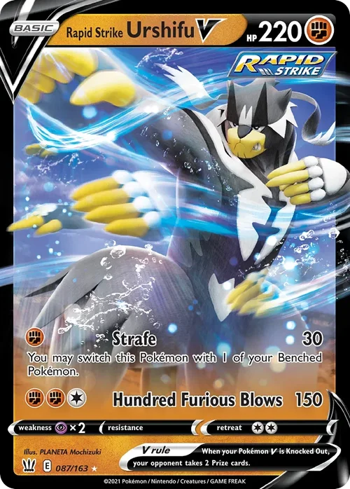 Rapid Strike Urshifu V 87 Pokemon card from Battle Styles set