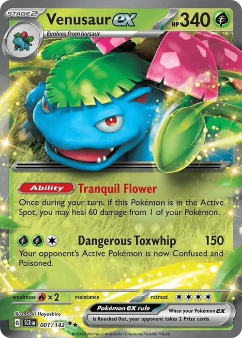 Venusaur ex 1 Pokemon card from Stellar Crown set
