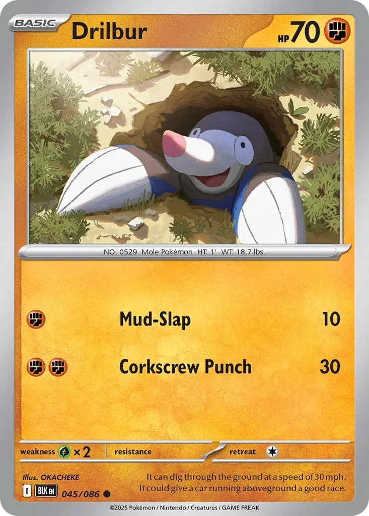 Drilbur 45 Pokémon card - Common