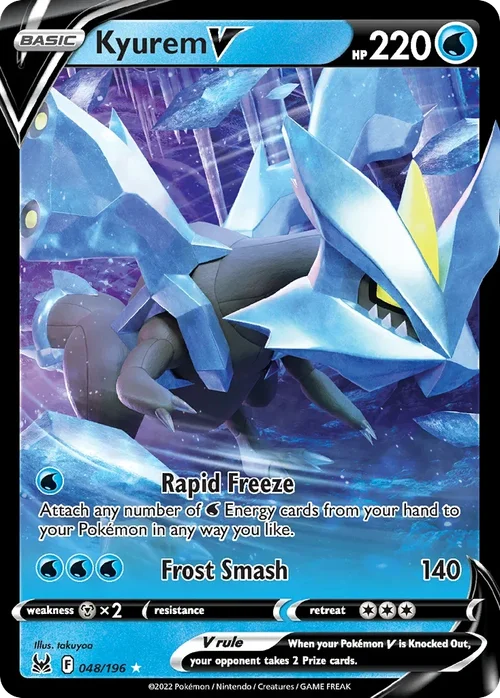 Kyurem V 48 Pokemon card from Lost Origin set