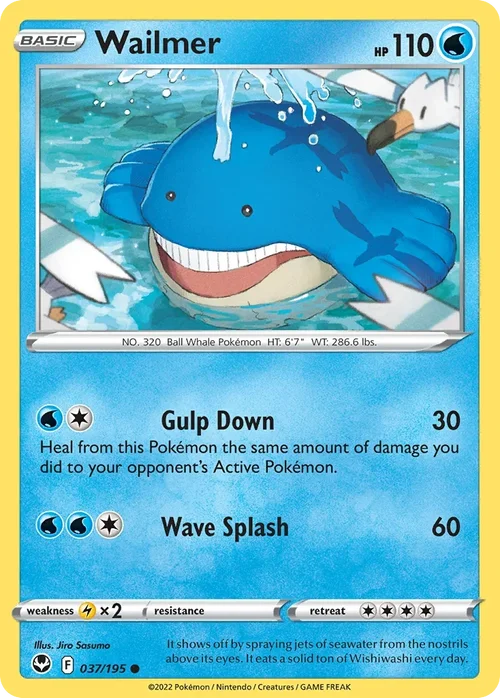 Wailmer 37 Pokemon card from Silver Tempest set