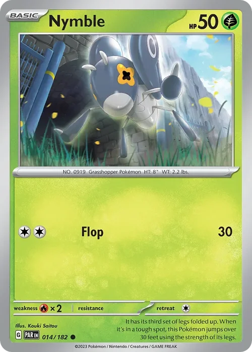 Nymble 14 Pokemon card from Paradox Rift set