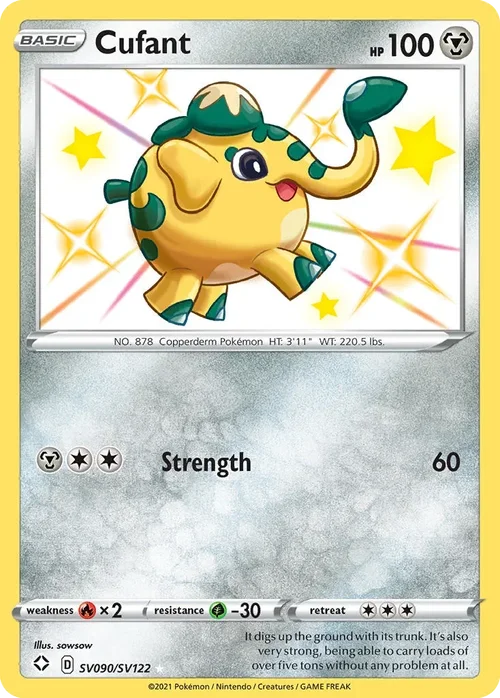 Cufant SV090 Pokemon card from Shining Fates set