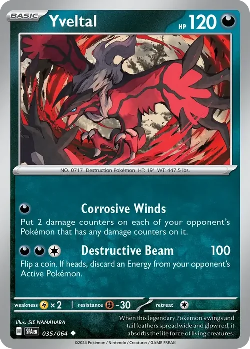 Yveltal 35 Pokemon card from Shrouded Fable set