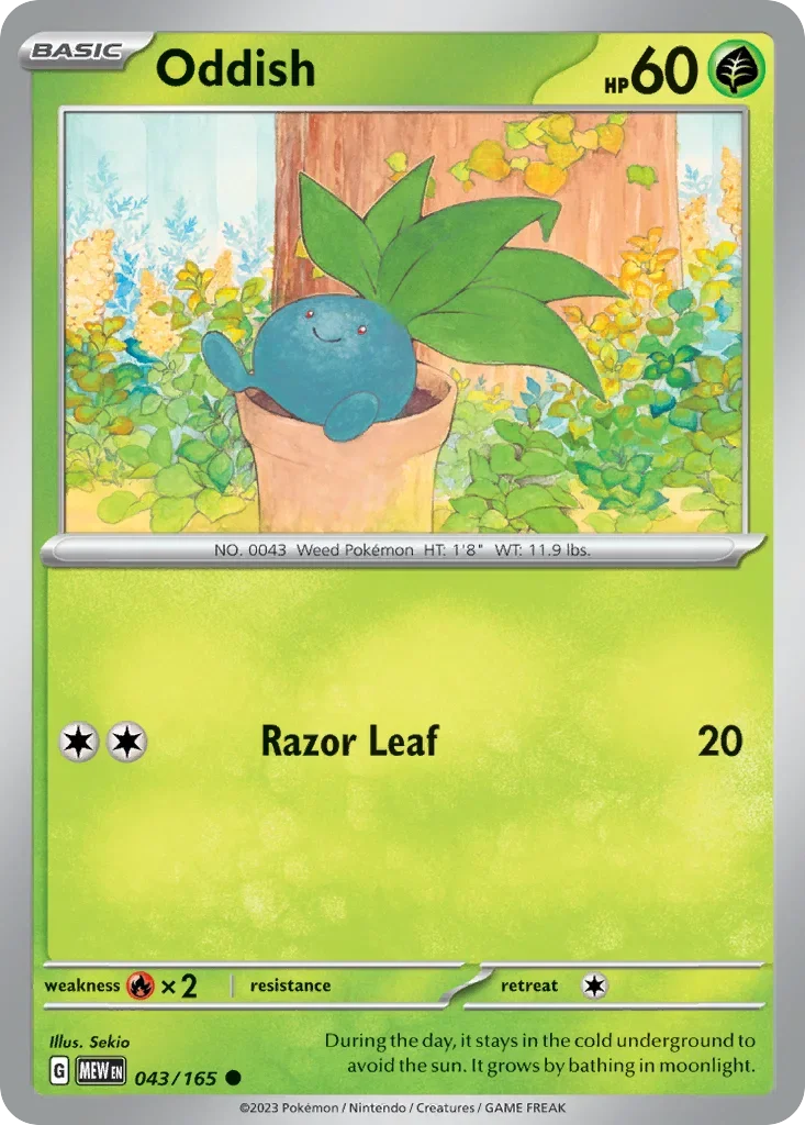 Oddish 043 Pokémon card