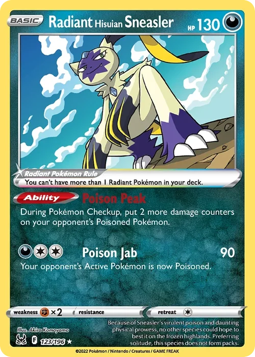 Radiant Hisuian Sneasler 123 Pokemon card from Lost Origin set