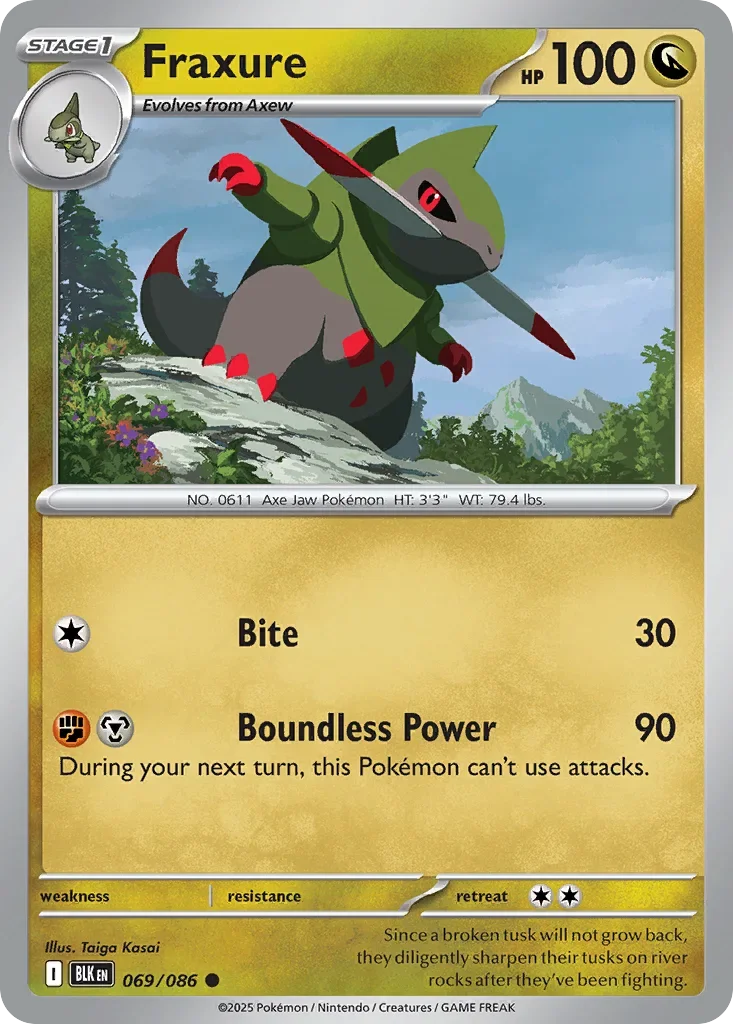 Fraxure 69 Pokémon card - Common